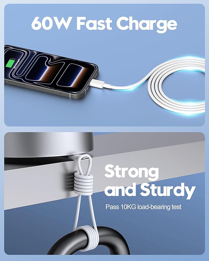 iPhone 17e/17/17 Pro Max Fast Charger, 2-Pack 20W USB C Wall Charger Fast Charging Block with 10FT Long USB-C Cable Cord for iPhone 17e/17/17 Pro Max/16e/16/15 Pro/Plus, iPad Pro 13/12.9/11, AirPods