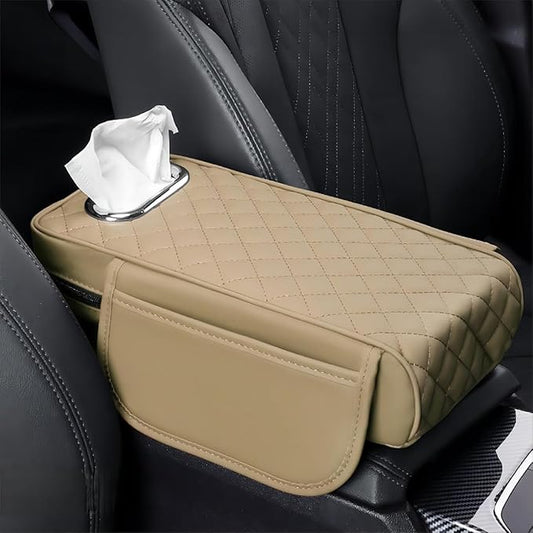 Car Center Console Cover for Lexus RX SUV RX 300 /RX 350 /RX 350L /RX 350 L F/RX 450h /RX 450hL, Leather Car Arm Rest Cover, Car Armrest Cushion with 2 Storage Bags Car Center Console Armrest Pad