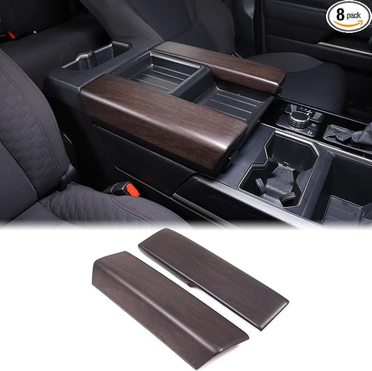 Car Center Console Armrest Protector Cover Compatible with Toyota Tundra 2022+ & Sequoia 2023+, Central Armrest Seat Storage Box Cover Cushion Lid Protector Pad Waterproof Anti-Scratch ABS Accessories