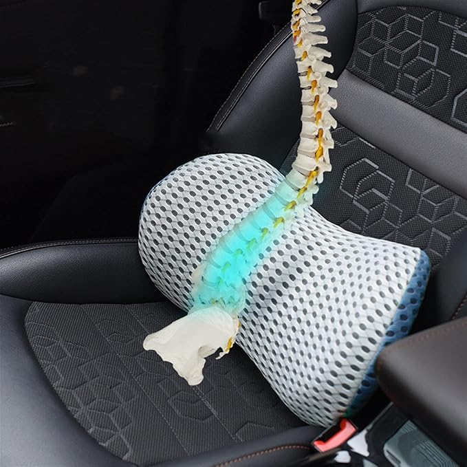 Lumbar Support Pillow for Car Seat, Mesh Office Chair Back Support Cushion, Ergonomic Back Pillows for Carseat,Office Chair,Desk,Wheelchair(Green)
