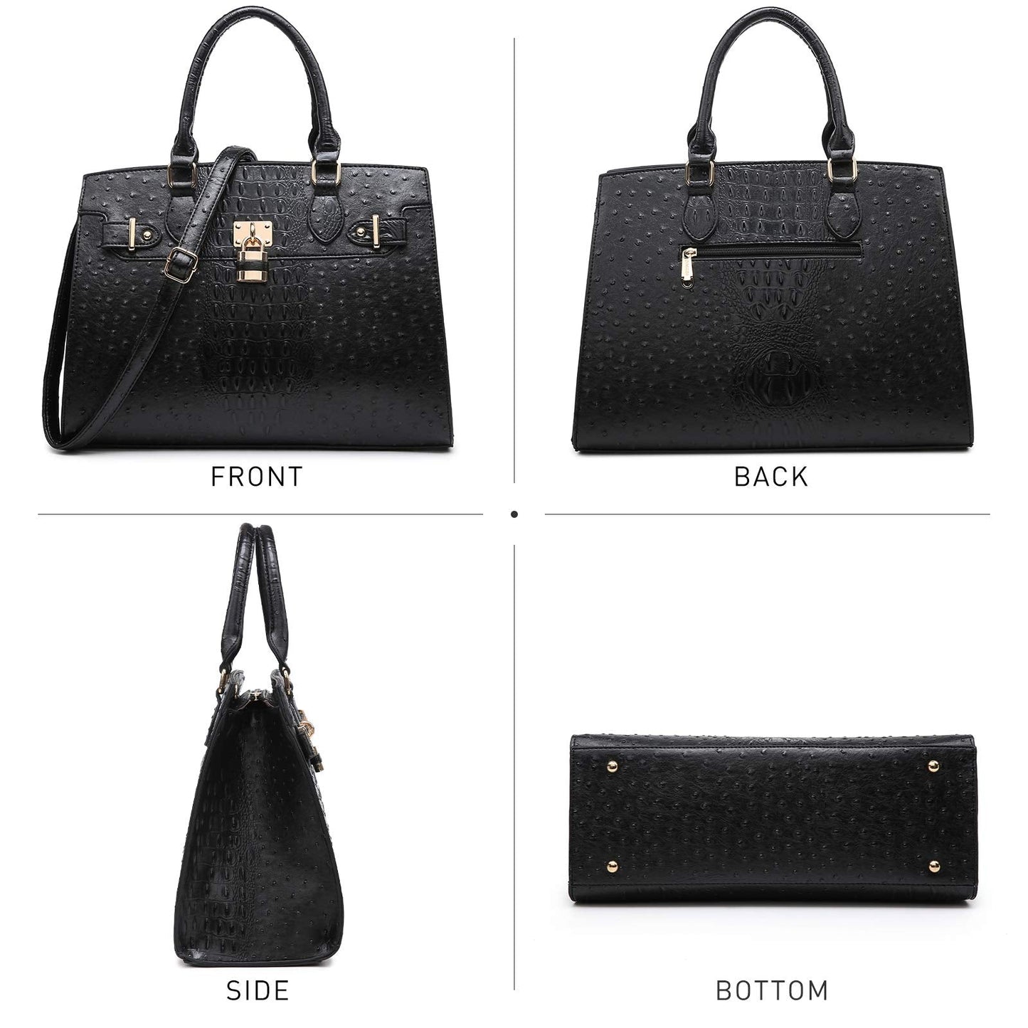 Dasein Women Handbags and Purses Ladies Shoulder Bag Top Handle Satchel Tote Work Bag with Wallet