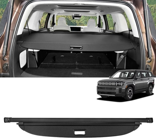 Cargo Cover for Hyundai Santa Fe 2024 2025 2026 Accessories Retractable Trunk Cover Security Shielding Shade Cargo Luggage Cover Trunk Privacy Protection (Carbon Fiber Texture)