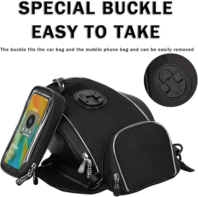 Motorcycle Tank Bag for Triumph Tiger 1050 2007-2013 2014 2015 2016 2017 2018 2019 2020, Strong Magnetic Waterproof Oxford Black Motorbike Quick Release Pannier Bag