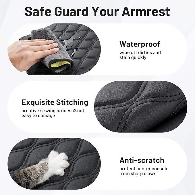 Autorder Center Console Cover for Kia Sportage 2023-2026 Accessories Armrest Cushion Cover Nappa Leather Middle Console Covers Sportage Console Cushion Pad Anti-Scratch
