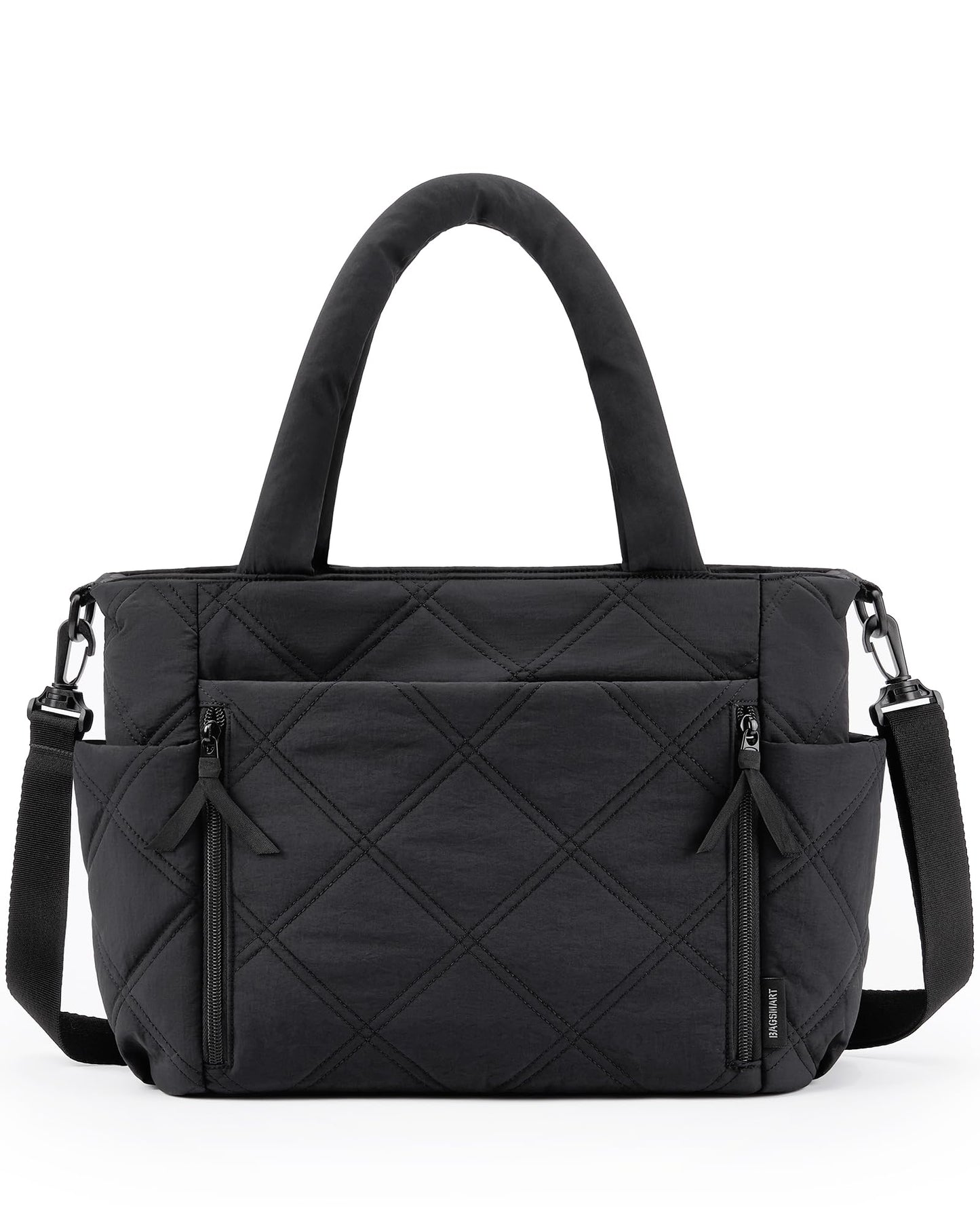 BAGSMART Tote Bag for Women, Puffer Tote with Zipper, Shoulder Bag Handbag Quilted Tote Bag for Travel, Sport, Work