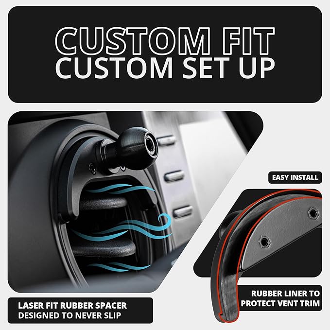 Tackform Link Vent Phone Mount Compatible with 2016-2023 Toyota Tacoma and 2014-2021 Toyota Tundra | Aluminum | Zero Slip | Compatible with MagSafe | Universal Magnetic Holder | 2" Arm | Green Knob