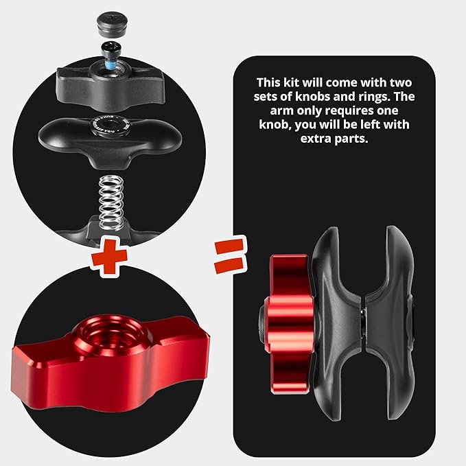Tackform Link Vent Mount Magnetic Phone Holder - Compatible with 2021-2025 Ford F150 & Raptor, 2023-2025 Ford Super Duty | Aluminum | 2" Arm | Red | (NOT MAGSAFE Compatible)