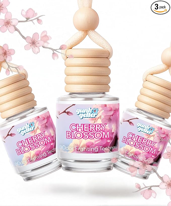 Hanging Air Freshener Car Diffusers - Long Lasting Scent, Odor Eliminator, Home Essentials, Fresh car fragrance diffuser - 3 Pack- Cherry Blossom