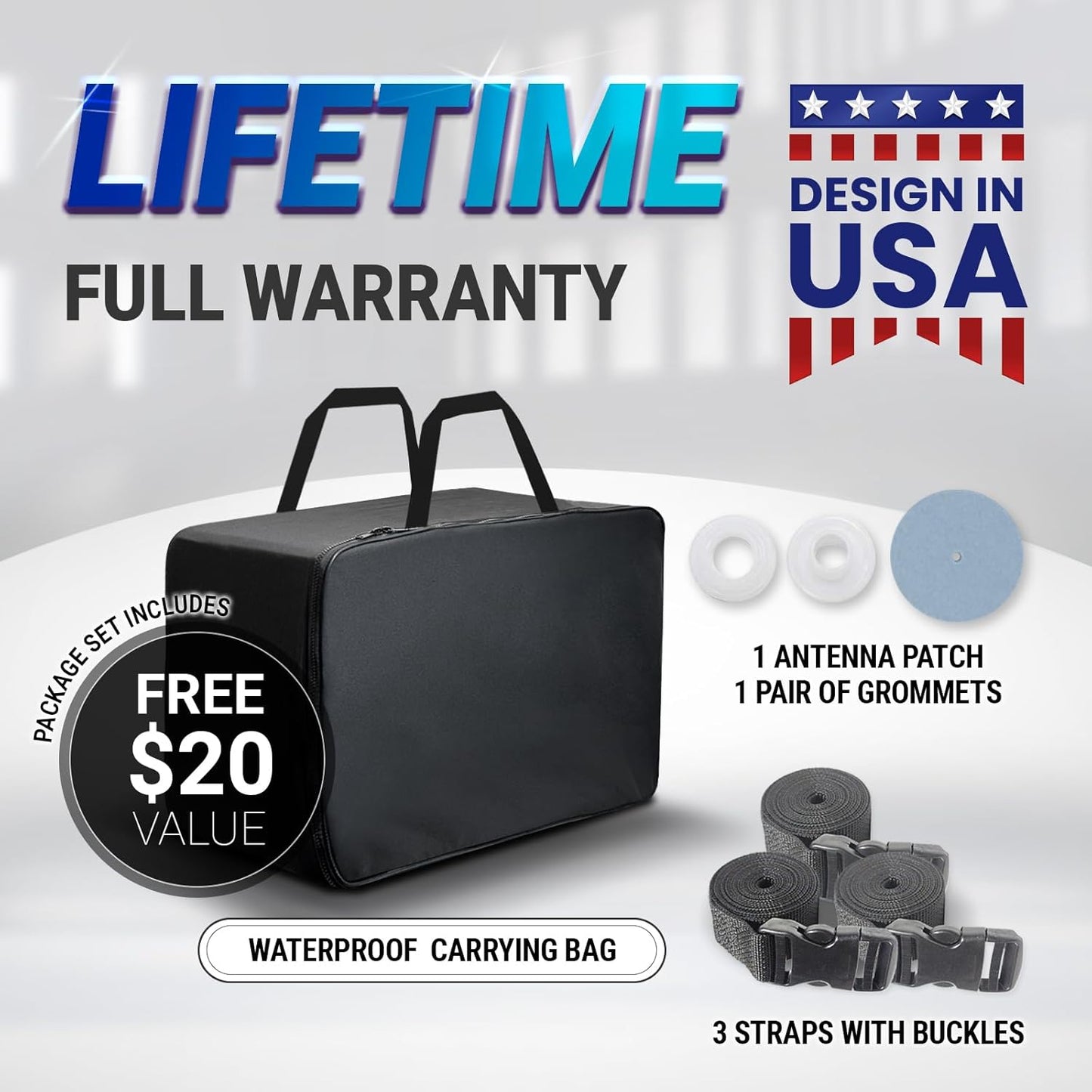 iCarCover Custom Car Cover for Pontiac Bonneville (1977-1981) Waterproof All-Weather Rain Snow UV Sun Protector Full Exterior Indoor Outdoor Car Cover (Stripe - Black/Gray)