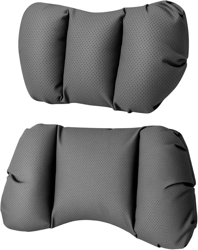 Car Neck Pillow & Lumbar Support for Porsche Cayenne Type 958.2 2015-2018 Ergonomic Breathable Mesh Auto Seat Back Cushion Headrest,Black-Neck & Lumbar Set