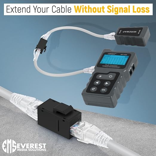 Everest Cat6 RJ45 Keystone Coupler in Black
