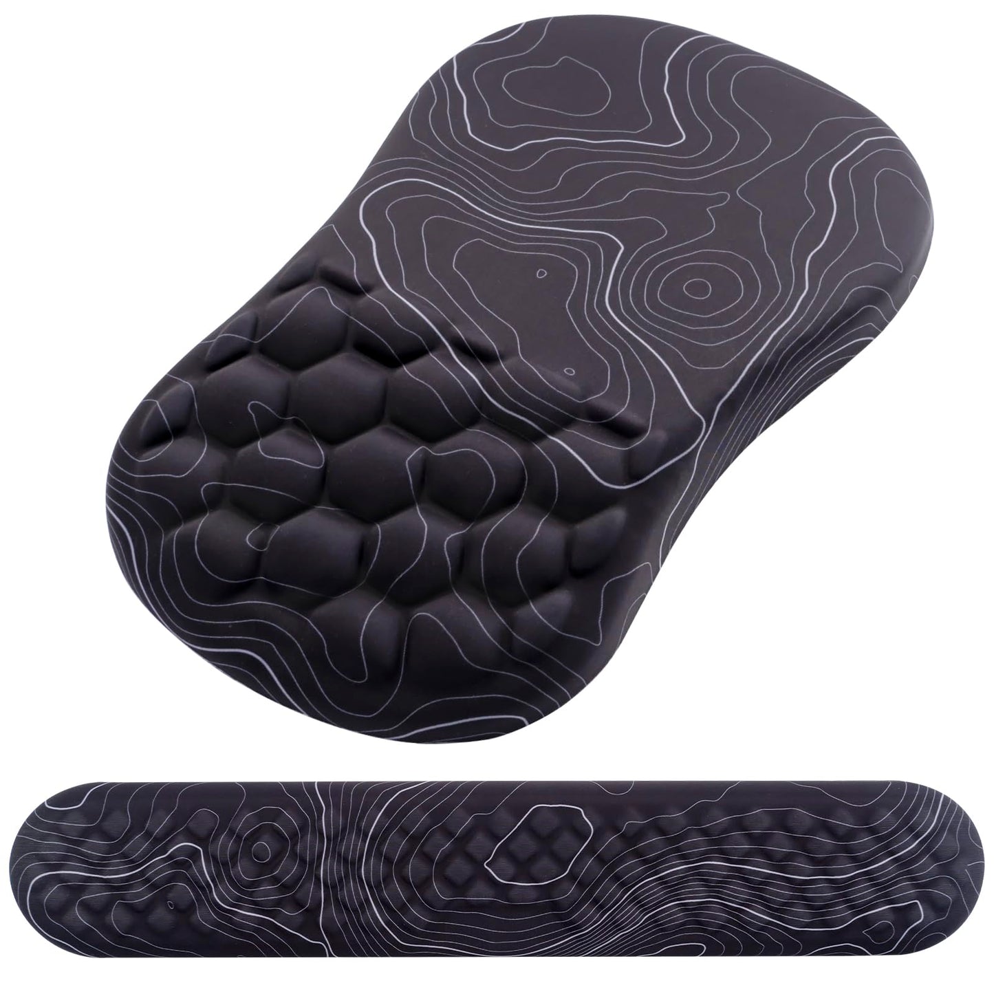 Mouse Pad Wrist Support, Laokiiy 2 in1 Keyboard Wrist Rest+ Ergonomic Mouse Pad, Non-Slip Wrist Rest for Computer Keyboard, Made Easy Typing & Relieve Wrist Pain（Banana Leaf Green）