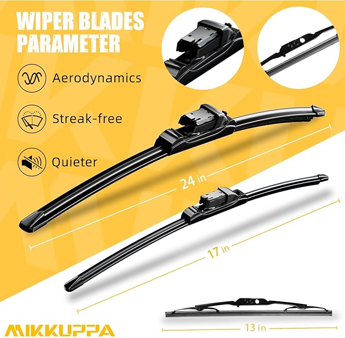 MIKKUPPA 24"+17"+13" Windshield Wiper Blades Replacement for Chevrolet Equinox 2011 2012 2013 2014 2015 2016 2017 Original Factory Quality All Season Front Rear Wiper Blade Set (Pack of 3)