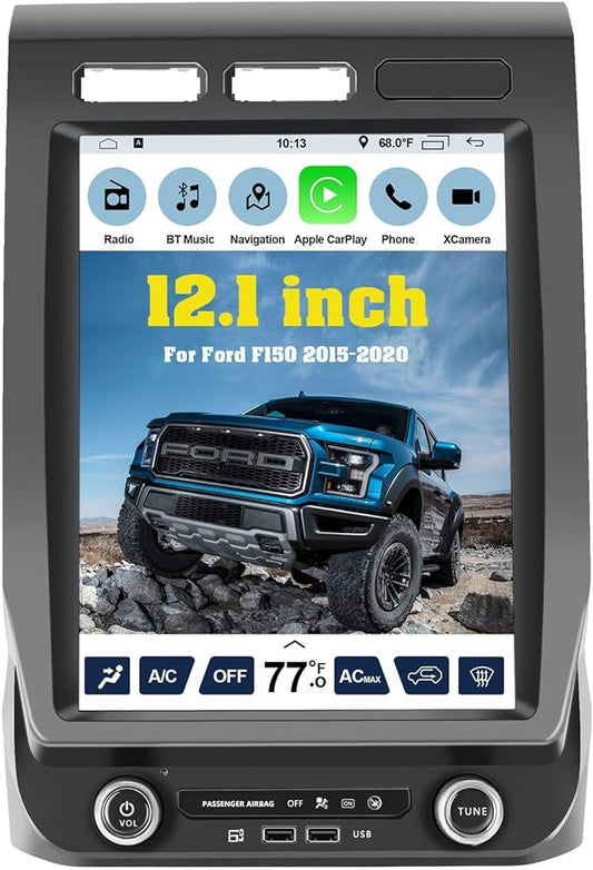 Car Stereo Upgrade for Ford F150 2015 2016 2017 2018 2019 2020 Android Radio,12.1inch Touch Screen Replacement,Built in GPS,Suppt Wireless Carplay Android Auto (V2)