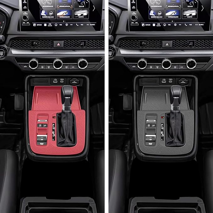 Temmis Center Console Silicone Organizer Wrap for Honda CRV 2023-2026 (Gasoline & Hybrid), Full-Wrap Center Consel Electrostatic adsorption Cover for Honda CRV-Red