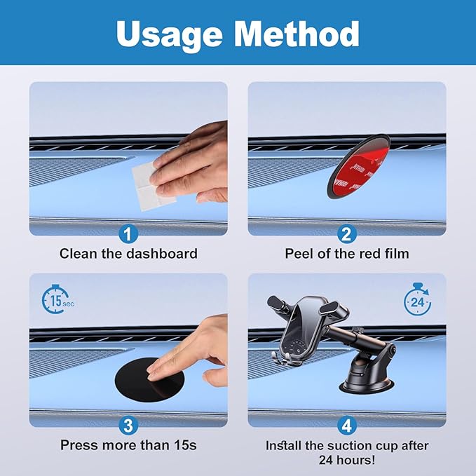 Adhesive Dashboard Pad Mounting Disk for Suction Cup Phone Mount, Heat Resistant Sticky Disc for Car Cell Phone Holder, 2pcs 73mm(2.87") Mount Disk Replacement for Sat Nav Holder Base, Tablet Bracket