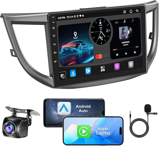 8 Core 6GB+128GB Car Radio for Honda CRV 2012-2016,10.2 Inch QLED Touch Screen Car Stereo with Carplay&Android Auto,WiFi,GPS Navigation,Bluetooth5.0,FM&AM Radio