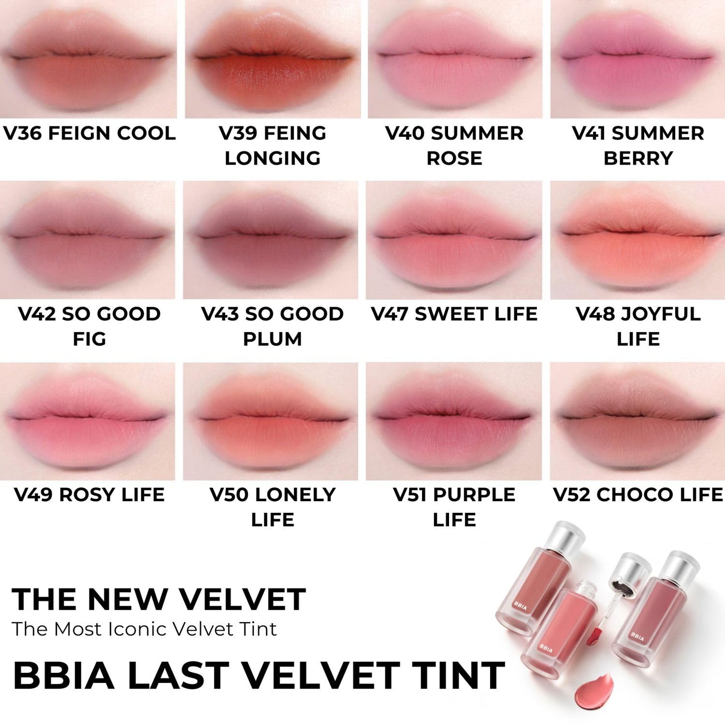 BBIA Last Velvet Tint NEW - Soft Creamy Matte Finish Lip Stain, Blur Effect & Velvety Texture, Long-Lasting, High Pigment, Non-Drying, Vegan, Korean Lip Makeup (V16 MORE GRACEFUL, Pack of 1)
