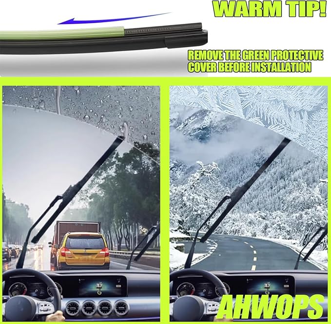 Front Wiper and Rear Wiper Blade Replacement for Benz GLB 250 4MATIC AMG GLB35 2020 2021 2022 2023 2024 OEM Wiper Blades, Genuine Replacement (24“/22”/12” 3-Pack)