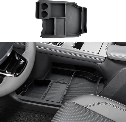 2026 Sienna Center Console Organizer - For 2021-2025 2026 Toyota Sienna Lower Console Silicone Organizer Tray With Two Cup Holders - 2021-2026 Sienna(LE/XLE/XSE/Limited/Woodland/Platinum) Accessories