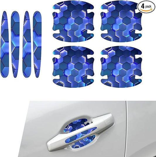 8 PCS Car Door Handle Scratch Protectors, Scratch-Proof Door Cup Protectors, Automotive Door Handle Paint Protective Film, Universal for Most Cars (Style 4)