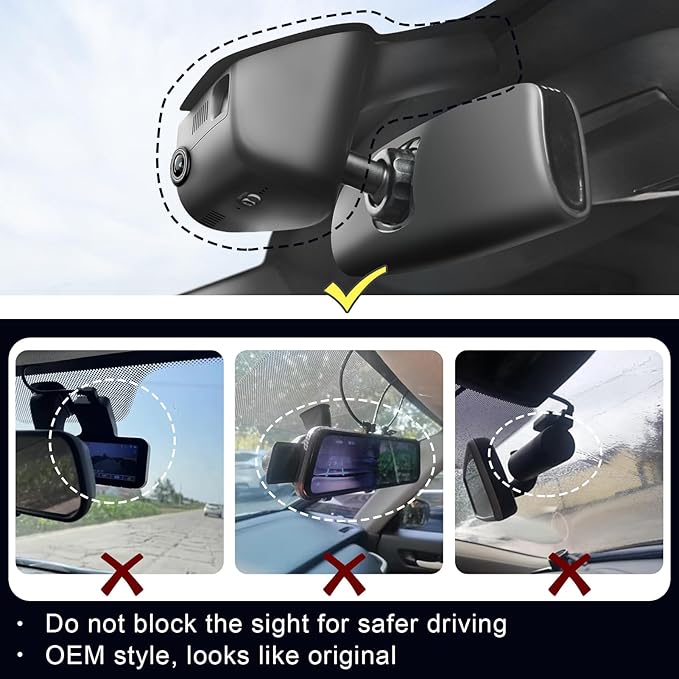Mangoal Front 4K & Rear 1080P Dash Cam Custom Fit for Dodge Durango 2016 2017 2018 2019 2020 2021 2022 2023 2024 2025 2026 (Model A), GT R/T SRT SXT,Integrated OEM Look, UHD 2160P, 128GB Card