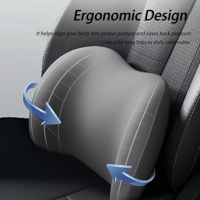 Car Lumbar Support Pillow and Car Neck Pillow Kit for Peugeot 807 2002-2010 2011 2012 2013 2014, Car Seat Neck Back Rest Pillows, Ergonomic Car Seat Headrest & Lumbar Cushion,C Coffee