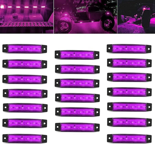 20 Pcs Purple LED Rock Strip Lights,Wheel Well Underglow Lighting Kits,Car Rock Lights Exterior Side Marker Lights for Wrangler Truck Golf Cart RV RV SUV Offroad
