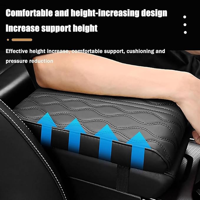 Car Center Console Cover for Ford Edge Sport 2011-2014, Universal Memory Foam Leather Comfortable Soft Armrest Box Pad Cushion Protector Accessories Easy to Clean,Red