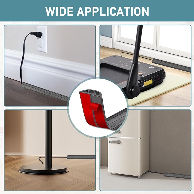 Floor Cord Cover Self Adhesive Cord Hider Floor Extension Cord Covers