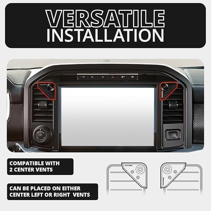 Tackform Link Vent Mount Magnetic Phone Holder - Compatible with MagSafe, BlueCruise, 2021-2025 Ford F150 & Raptor, 2023-2025 Ford Super Duty | Aluminum | 3.5" Arm | Black