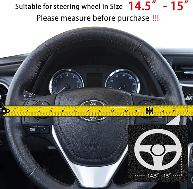 Suede Steering Wheel Cover,Compatible with Mitsubishi Eclipse Lancer Outlander Mirage Outlander Sport SuedeSport Non-Slip Wheel Cover Car Interior Accessories 15 inch for Man and Women