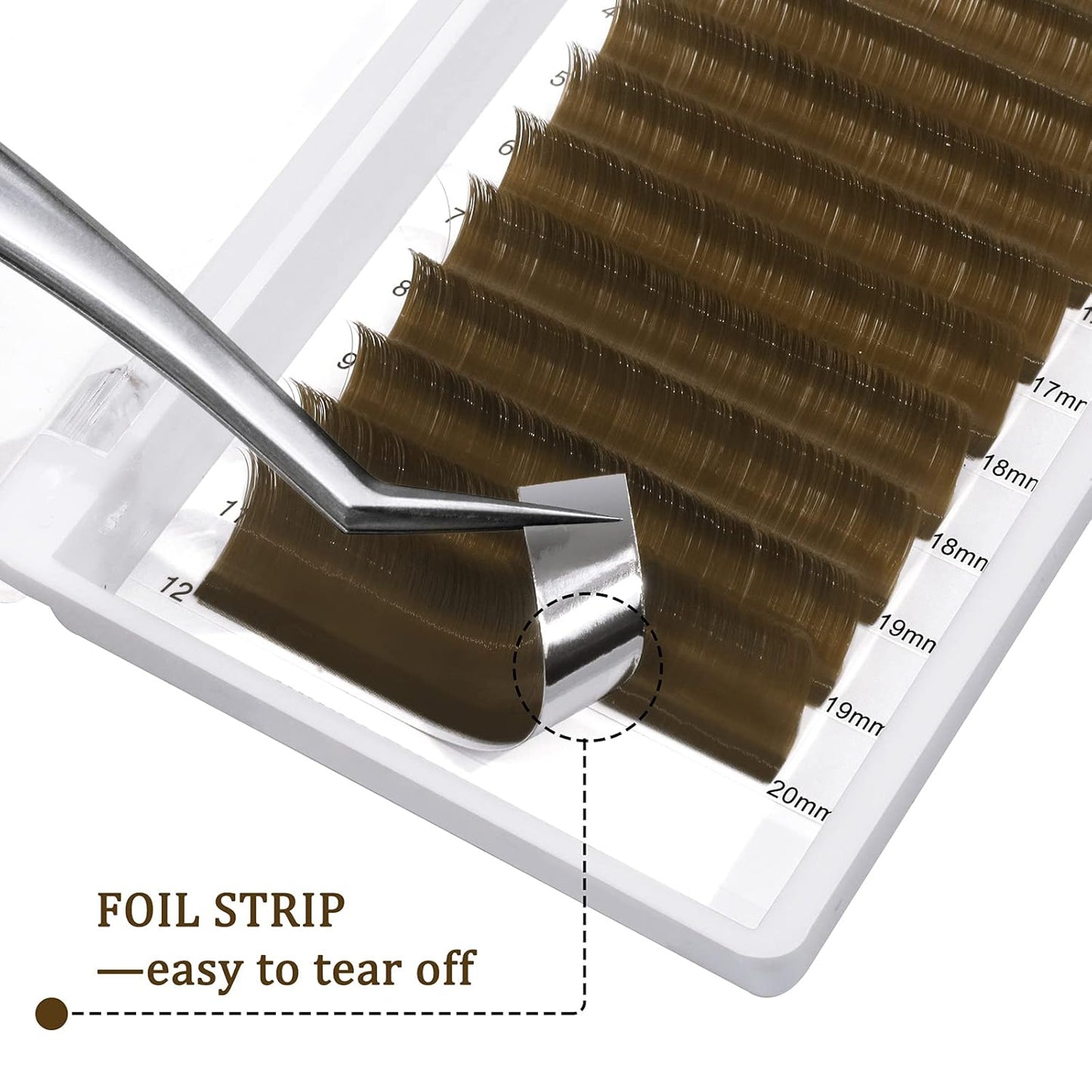 Volume Lash Extensions 0.07mm D Curl 15-20mm Brown Eyelash Extensions Easy Fan 2D-20D Self Fanning Color Lashes (Brown 0.07 D 15-20mm)