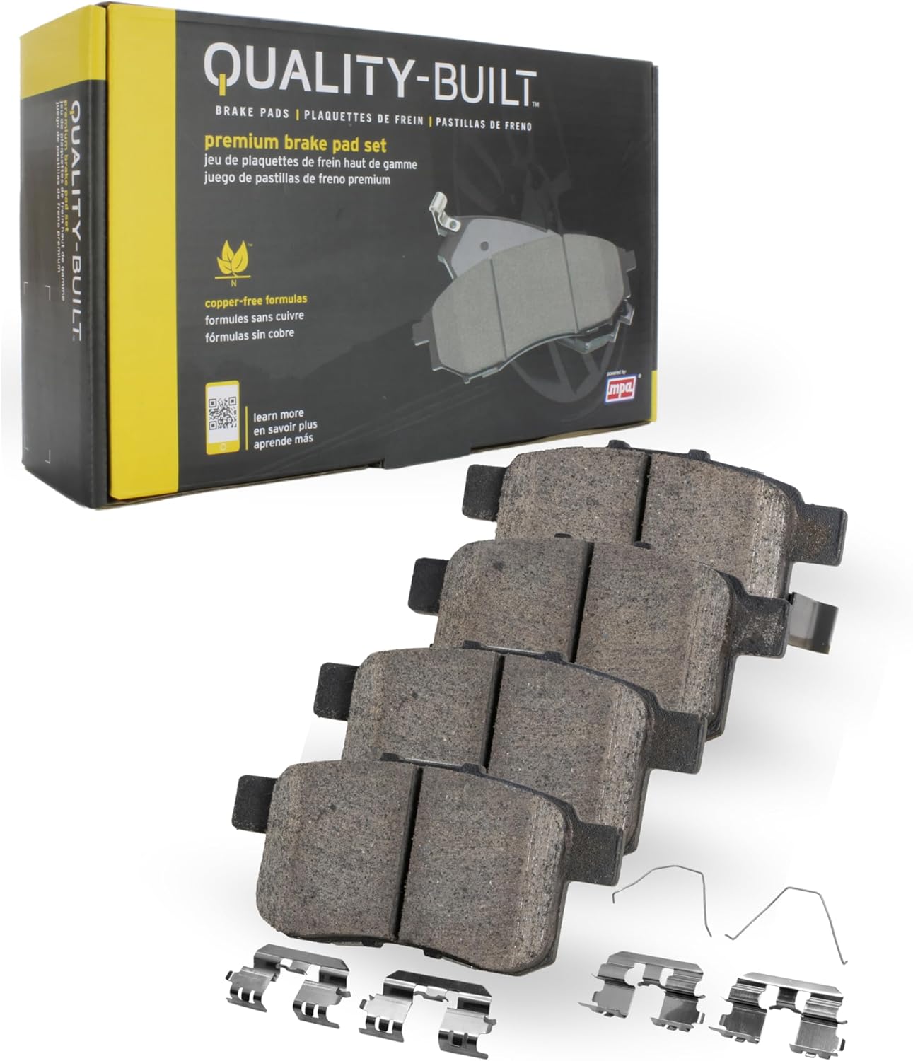 Premium Semi-Metallic Rear Brake Pads (1001-1283M) Replacement for Lexus LS460 2017-2007, LS500 2023-2018, LS500h 2023-2018, LS600h 2016-2008, Toyota Mirai 2024-2020