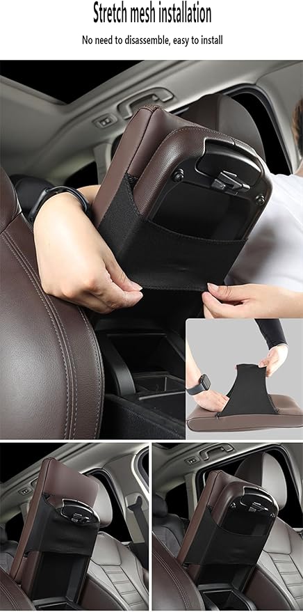 Car Armrest Cover Pad for Tesla Model 3 Premium Leather Center Console Armrest Cushion Pad Anti-Scratch Waterproof Auto Interior Accessories White Style
