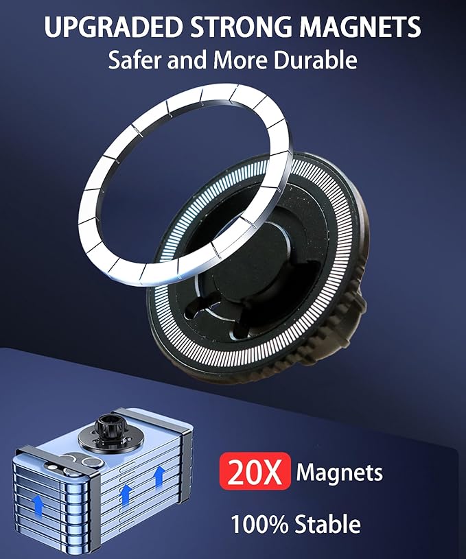Magnetic Car Phone Mount for Toyota Prius 2023-2026 Accessories, for MagSafe Strong Magnets Cell Phone Holder 12.3-Inch Touch Screen Cradles, with Portable Phone Gripper 360° Rotation