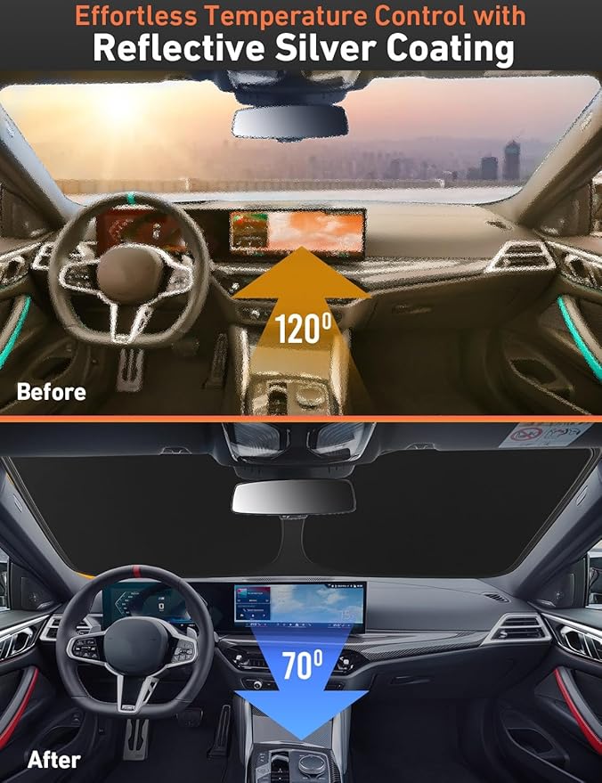 EcoNour Windshield Sunshade Compatible for Lexus GX550 2024 2025, Sun Visor for Front Windshield & Window Sun Shade Cover, UV Heat Blocker & Protector, Car Accessories