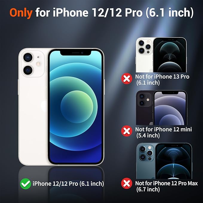 SUPFINE Magnetic for iPhone 12 Case/iPhone 12 Pro Case with Screen Protector (Compatible with MagSafe)(Military Grade Drop Protection) Translucent Matte Shockproof Phone Cover,Starry Orange