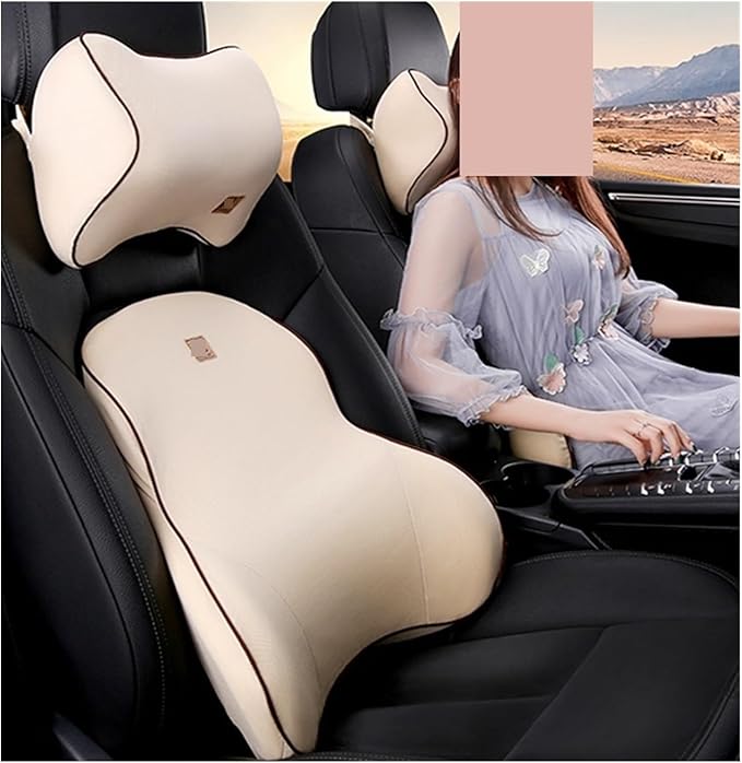 Car Driver Pillow Lumbar Support Back Cushion Fit for Seat Neck Pillow Washable Pillow Cushion(1pcs Black Neck)