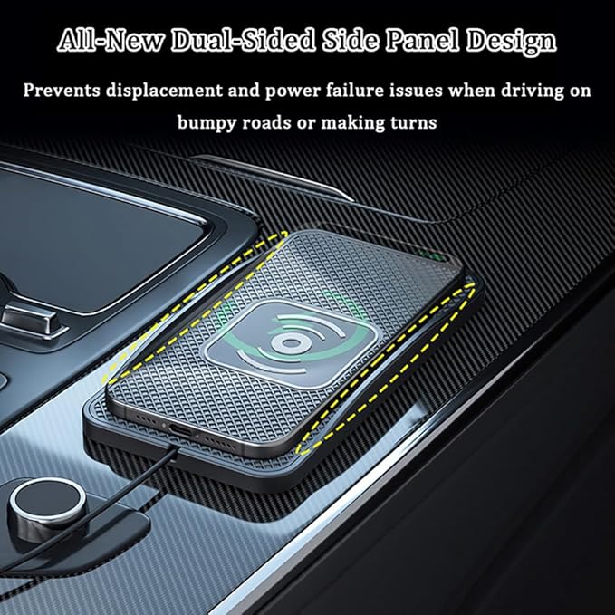 Wireless Car Charger Pad for Cadillac Escalade Lyriq Optiq VISTIQ 2000-2026, Type-C/USB 20W Car Wireless Charger Non-Slip Phone Charging Pad Car Accessories,B 30cm Cable USB Plug