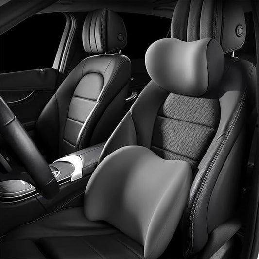 Car Back Support Neck Pillow for Subaru Crosstrek 2012-2025, Comfortable Soft Car Seat Headrest Neck Rest Cushion Lumbar Support Pillow with Adjustable Strap, Gray