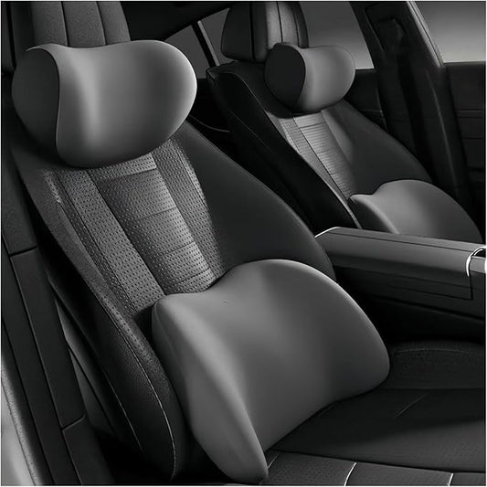 Car Lumbar Support Pillow and Car Neck Pillow Kit for Volvo S90/V90 2016-2020 2021 2022 2023 2024 2025 2026, Car Seat Neck Back Rest Pillows, Ergonomic Car Seat Headrest & Lumbar Cushion