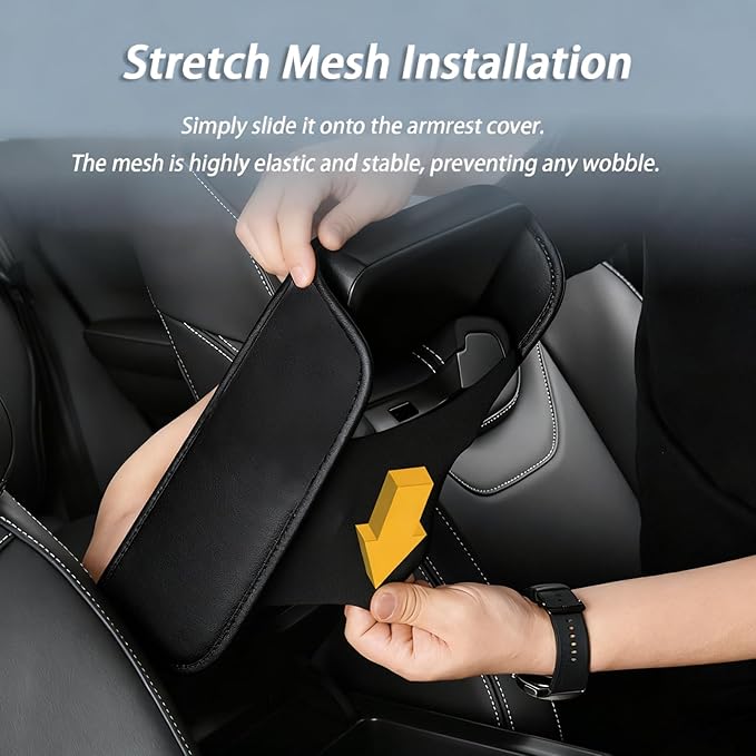 Car Center Console Cover for VW Jetta VI 2011-2013 2014 2015 2016 2017 2018, Thick Armrest Cushion Pad with Side Storage Pockets, Center Console Protector, Arm Rest Cover for Cars, SUVs & Trucks