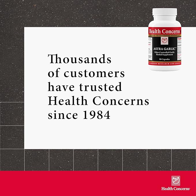 Health Concerns Astra Garlic - Blood Health Support - Garlic Supplement - 90 Capsules