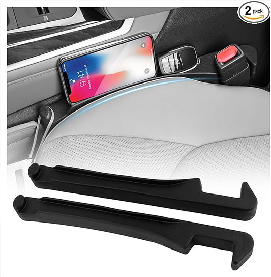 3 in 1 Car Seat Gap Filler Organizer,2PCS Multifunctional Car Seat Gap Plug with Storage Slot & Hook Function,Anti-Drop Cars Gaps Seats Filler Cars Clutter Catcher for SUVs Trucks