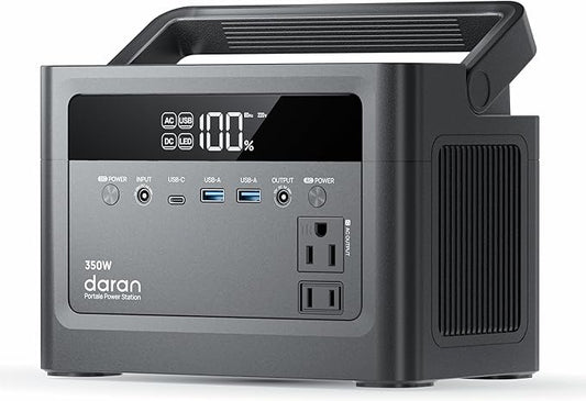 2026 Portable Power Station 700W Surge, 288Wh LiFePO4 Battery Backup, Power Bank with AC Outlet 350W/110V, Solar Generator Fast Charging for Camping Essentials, Hurricane Emergency, Home, Road Trips