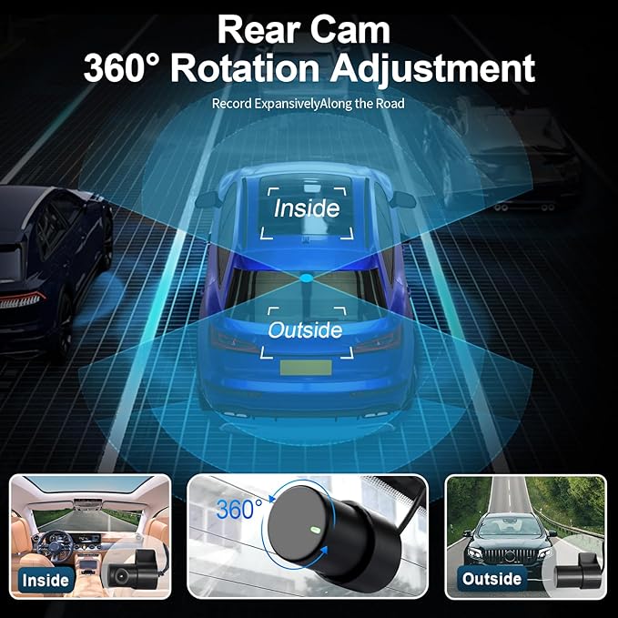 Front 4K & Rear 1080P Dash Cam Custom fit for Toyota Grand Highlander & Hybrid 2024 2025 2026, XLE Limited Platinum, Integrated OEM Look, UHD 2160P Video, App & WiFi, Easy to Install,GPS, 128GB Card