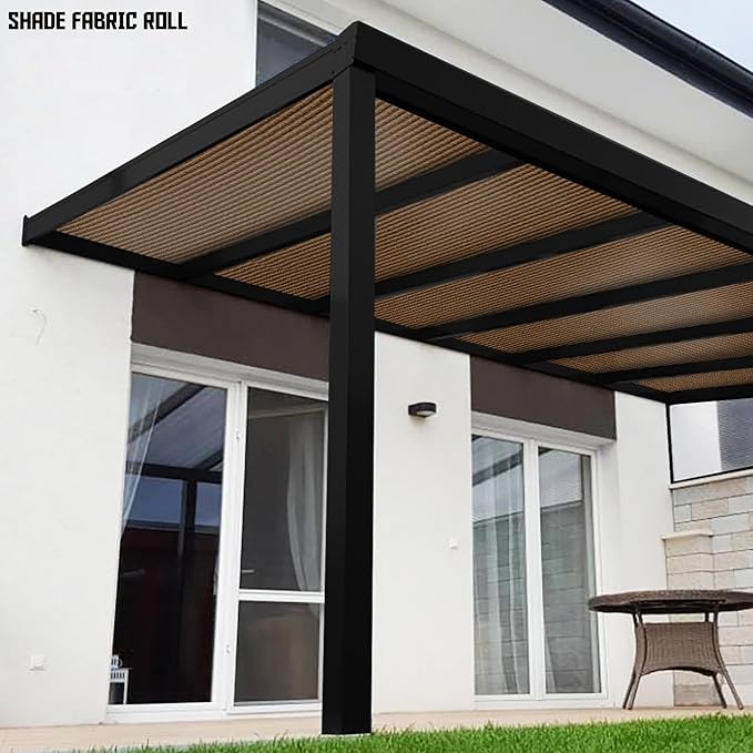 TANG Sun Shade Fabric Roll 8'x114' Shade Cloth for Garden Brown HDPE Mesh Shading Pergola Cover Replacement Canopy, 95% Blockage Sunshades for Outdoor Patio Backyard Plant