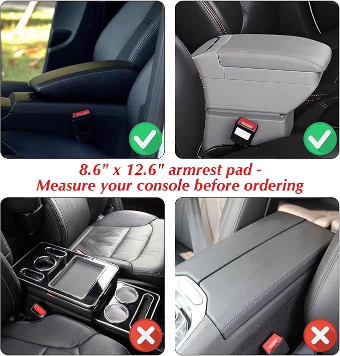 Pink Bling Car Armrest Cover with Memory Foam Cushion Pad & Rhinestones, Universal Diamond Center Console Cover for Cars, Bling Middle Console Cover, Bling Car Accessories for Women, Pink