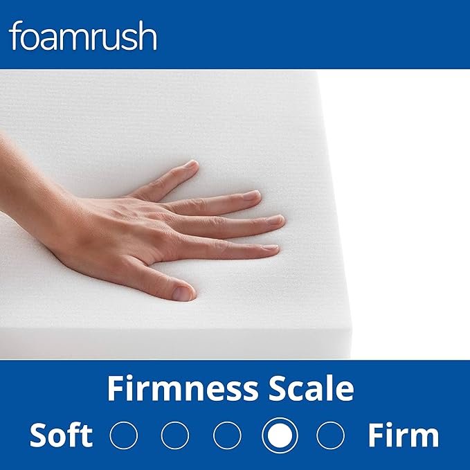 FoamRush 6-Inch Bunk (28" x 75") High Density Foam RV Mattress Replacement with Cotton Cover, Medium Firm, Pressure Relief, Travel Camper Trailer Truck, Made in USA, CertiPUR-US Certified
